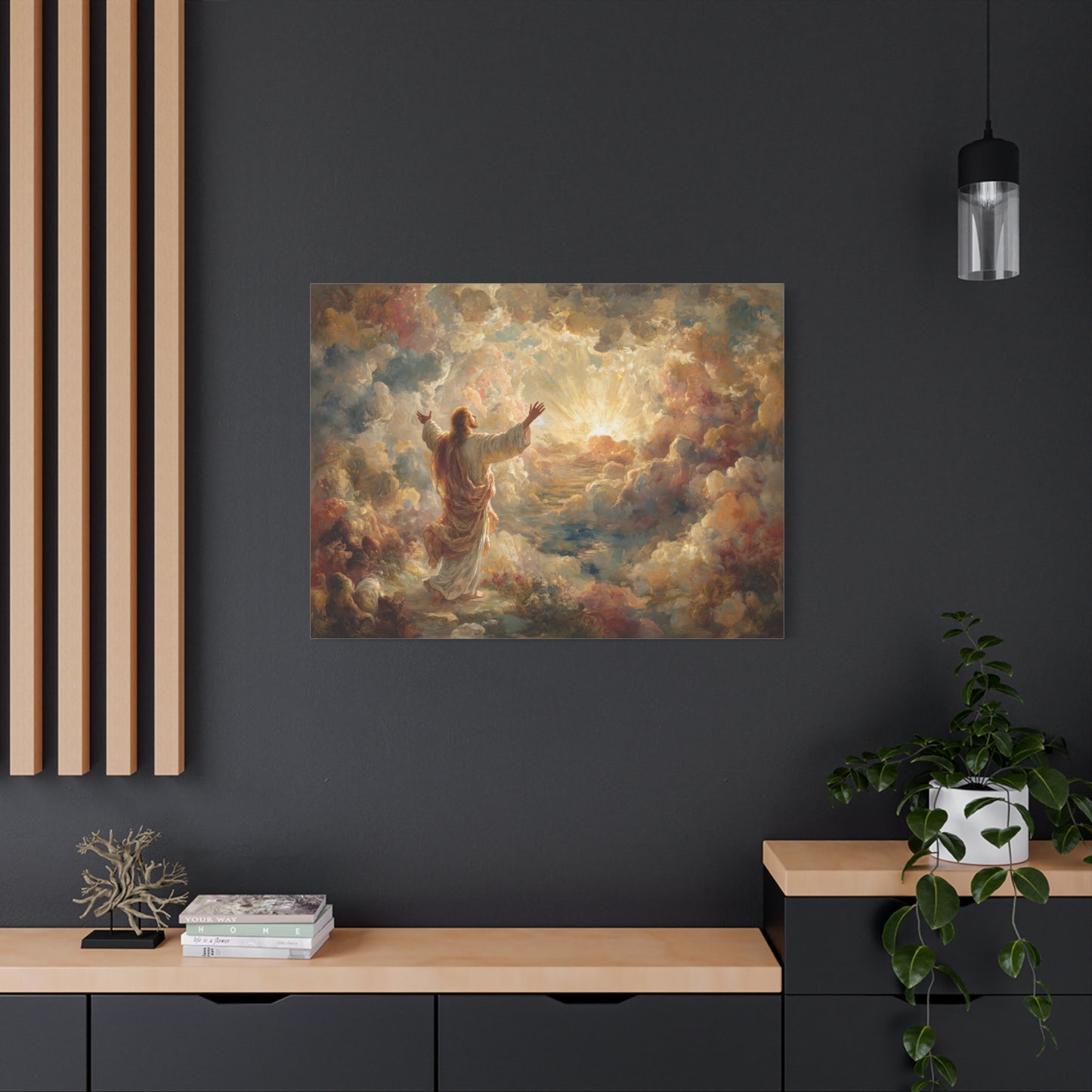 Jesus in Clouds Art - Canvas & Poster Print, Religious Decor, Christian Wall Art, Spiritual Home Decor, Faith-Based Gift Religious Gifts