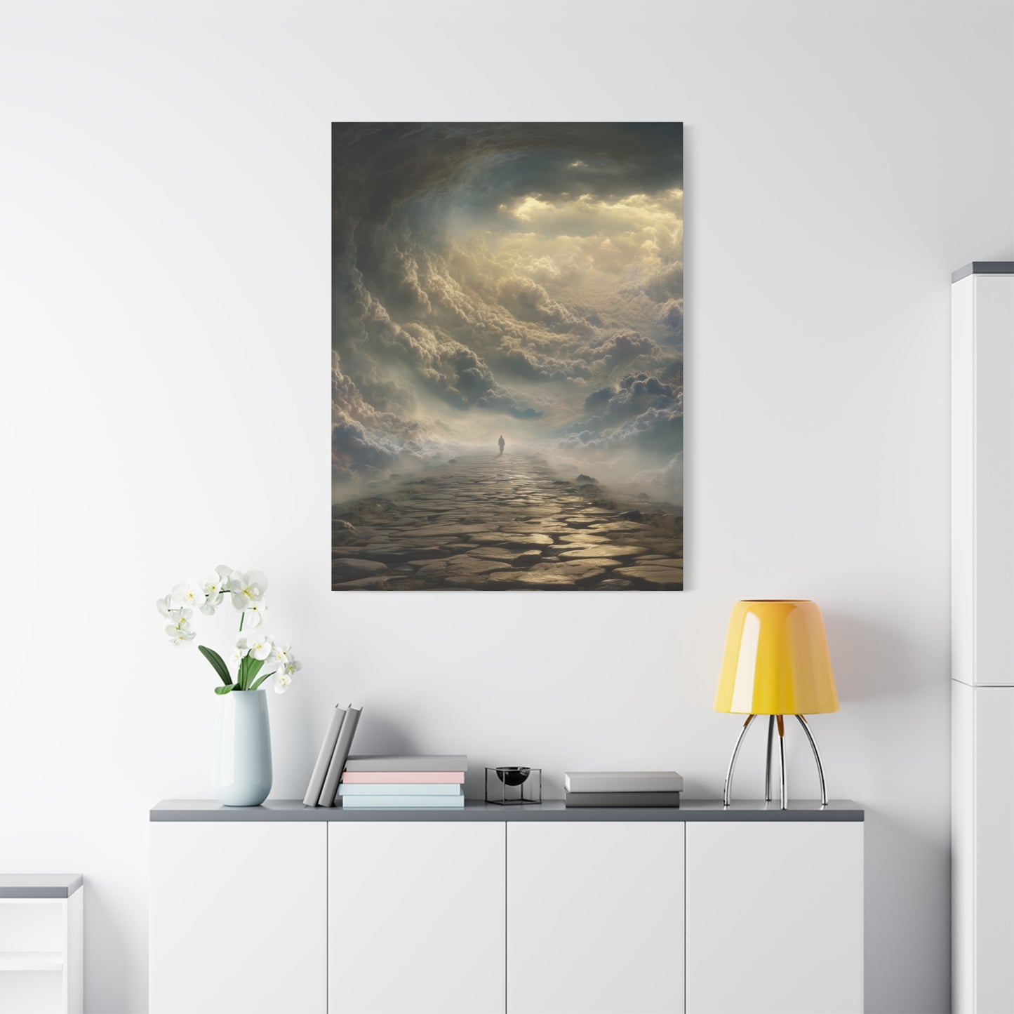 Sky and Pathway Artwork - Canvas & Poster Prints, Dreamy Landscape Canvas, Clouds Home Decor, Sky and Pathway Artwork