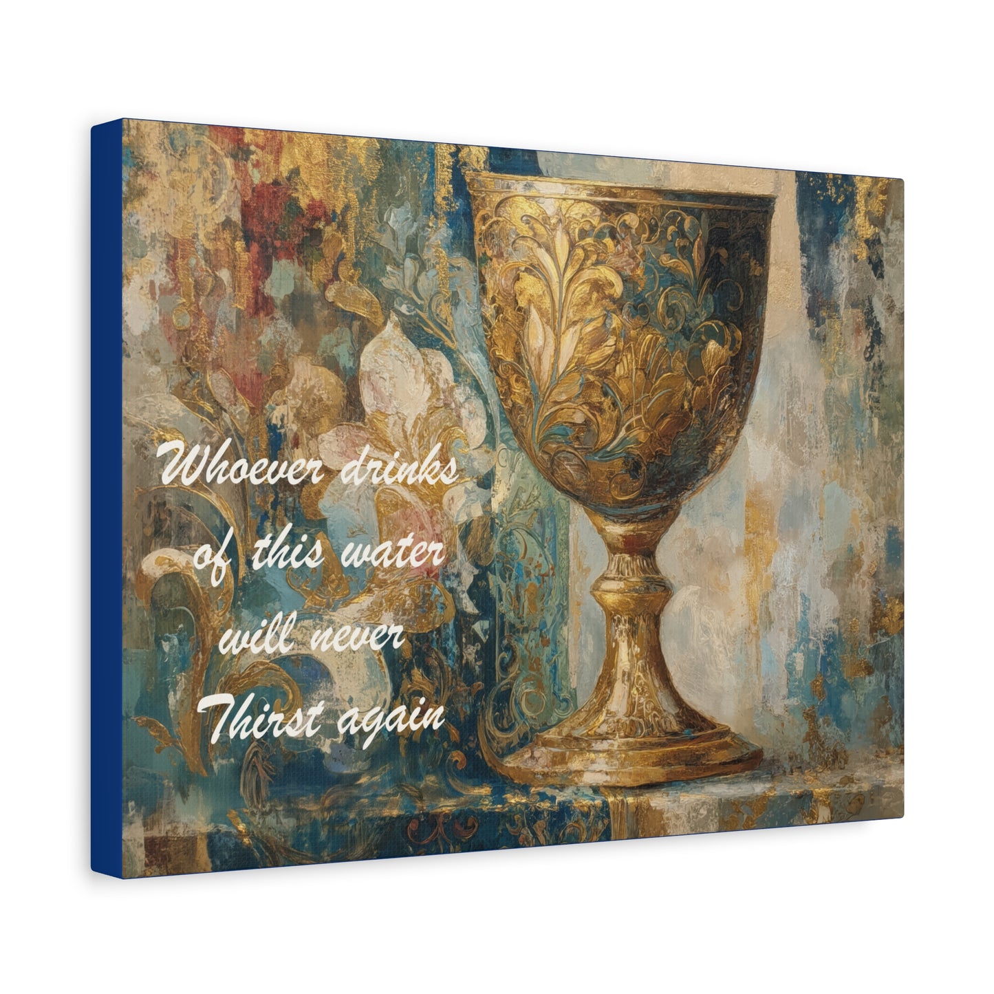 Bible Quote Art Print- Canvas and Poster, Jesus Chalice, Spiritual Home Decor, Faith-based artwork, Christian gift