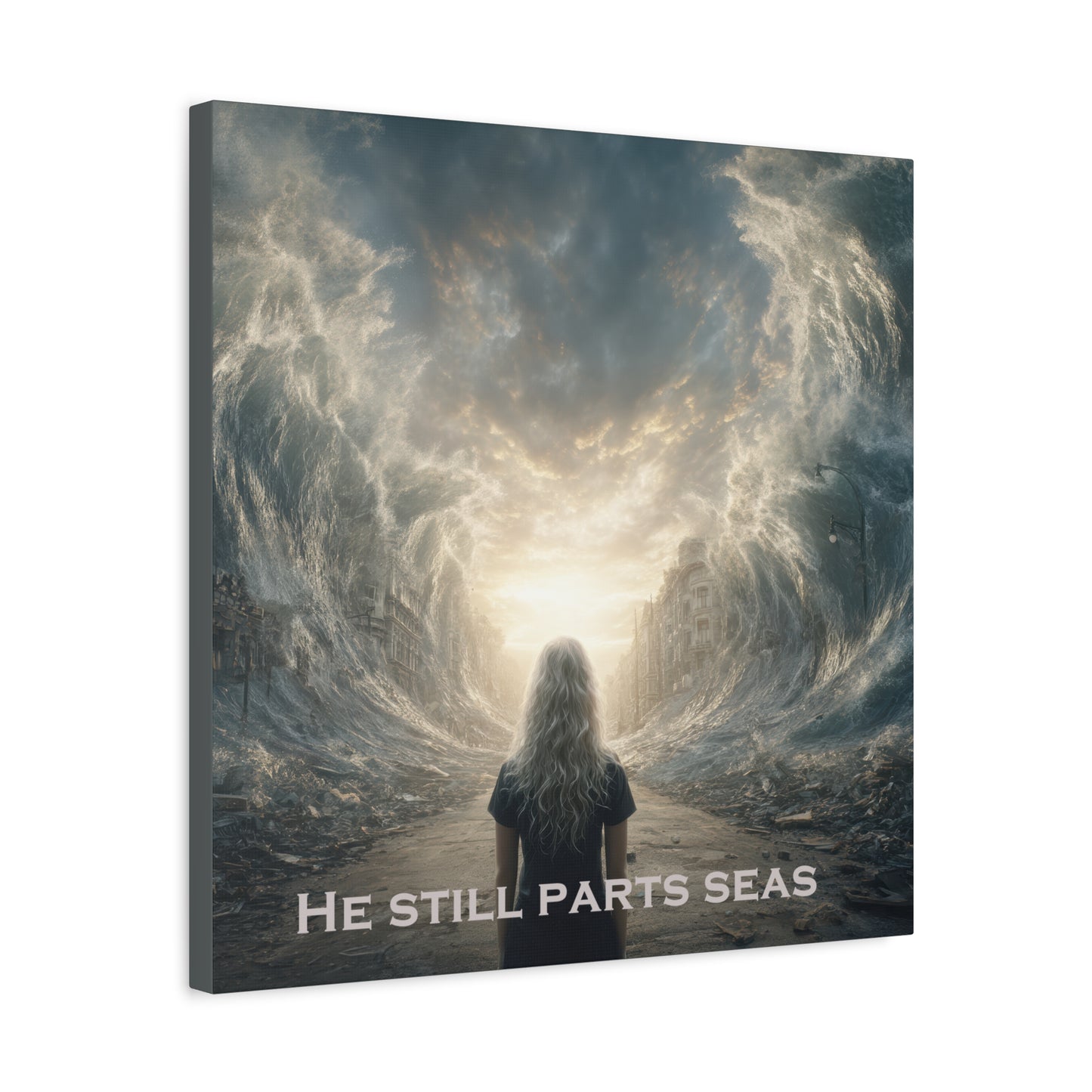 Moses Parting Red Sea Artwork - Canvas & Poster Print, Motivational Christian Art, Religious Decor, Spiritual Wall Art, Modern Christian Home Decor, Faith-Based Gift