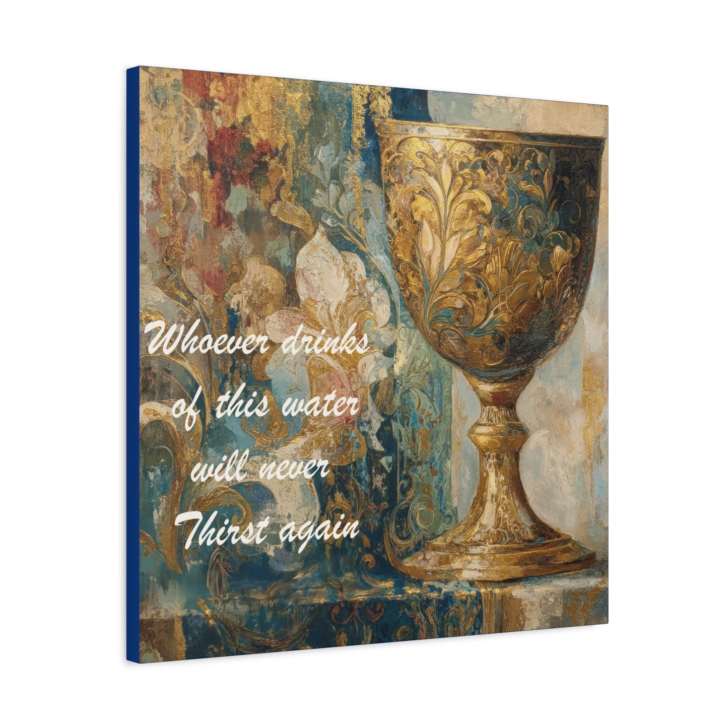 Bible Quote Art Print- Canvas and Poster, Jesus Chalice, Spiritual Home Decor, Faith-based artwork, Christian gift