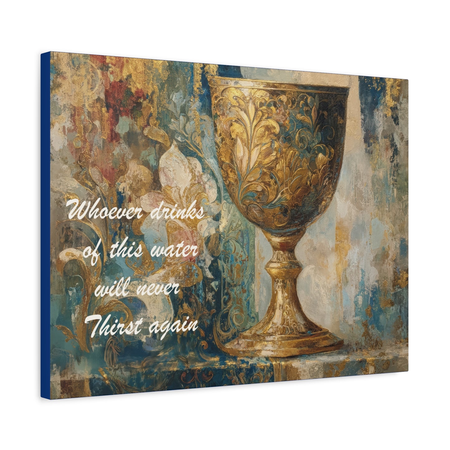Bible Quote Art Print- Canvas and Poster, Jesus Chalice, Spiritual Home Decor, Faith-based artwork, Christian gift
