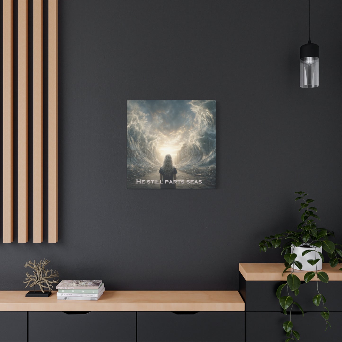 Moses Parting Red Sea Artwork - Canvas & Poster Print, Motivational Christian Art, Religious Decor, Spiritual Wall Art, Modern Christian Home Decor, Faith-Based Gift