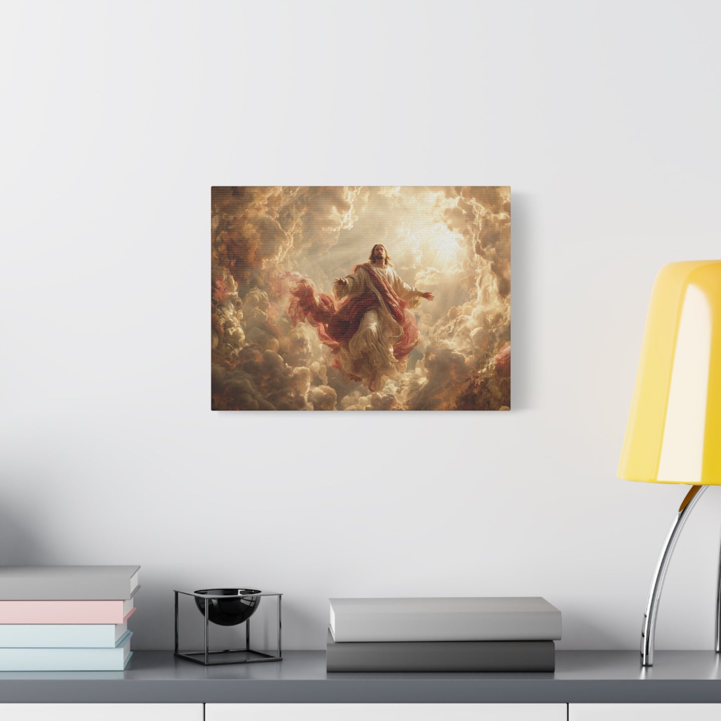 Power of Jesus Heavenly Art - Canvas & Poster, Jesus Descends in Clouds, Spiritual Wall Decor, Religious Home Decor, Faith-Based Art