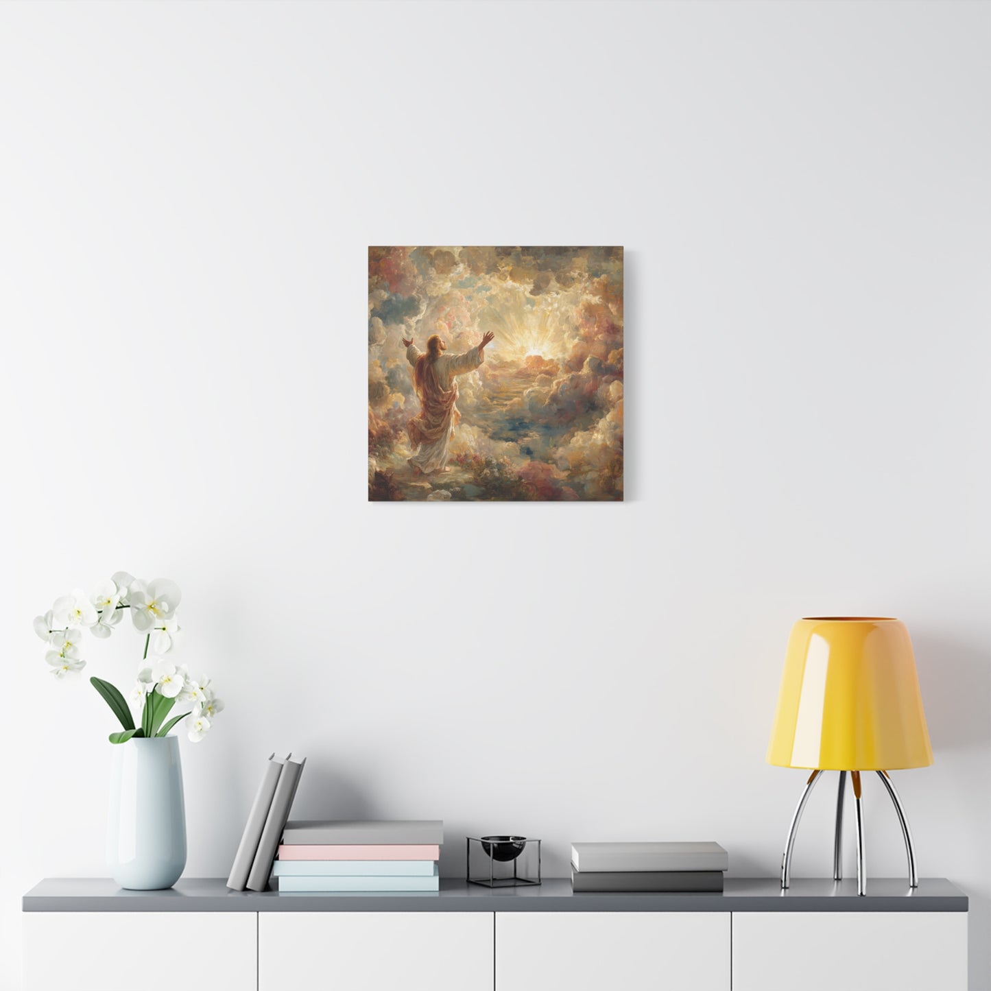 Jesus in Clouds Art - Canvas & Poster Print, Religious Decor, Christian Wall Art, Spiritual Home Decor, Faith-Based Gift Religious Gifts