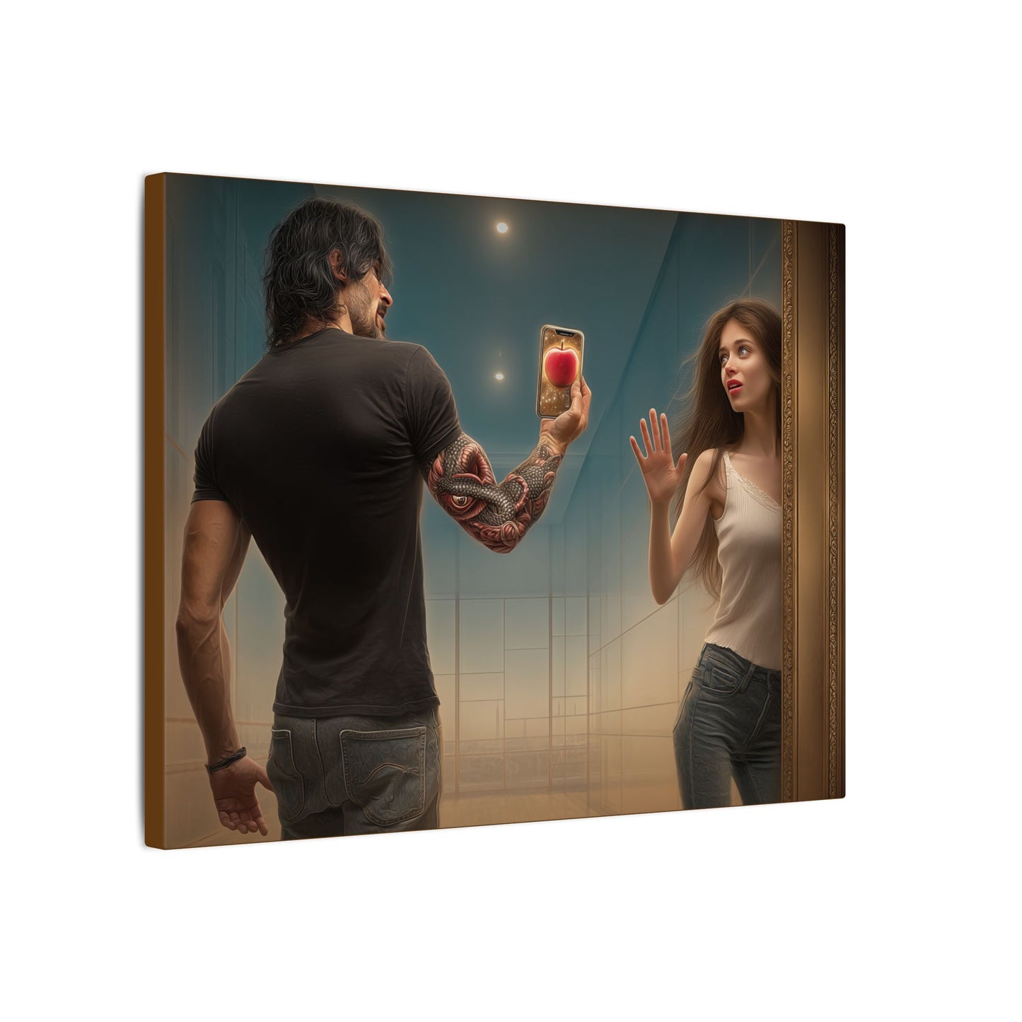 Adam and Eve Art- Canvas & Poster Print, Temptation Wall Art, Christian Wall Art Print, Spiritual Home Decor, Modern Art, Unique Christian Gift
