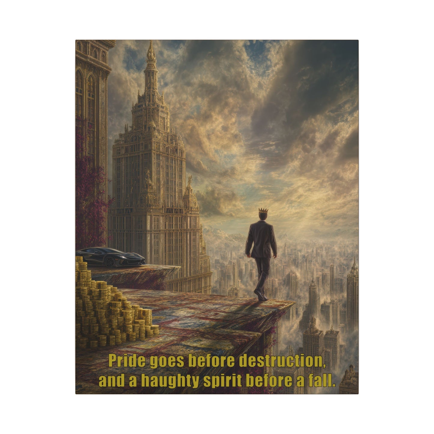 Pride Comes Before the Fall - Canvas and Poster Print, Bible Quote Art, Christian Wall Decor, Spiritual Decor