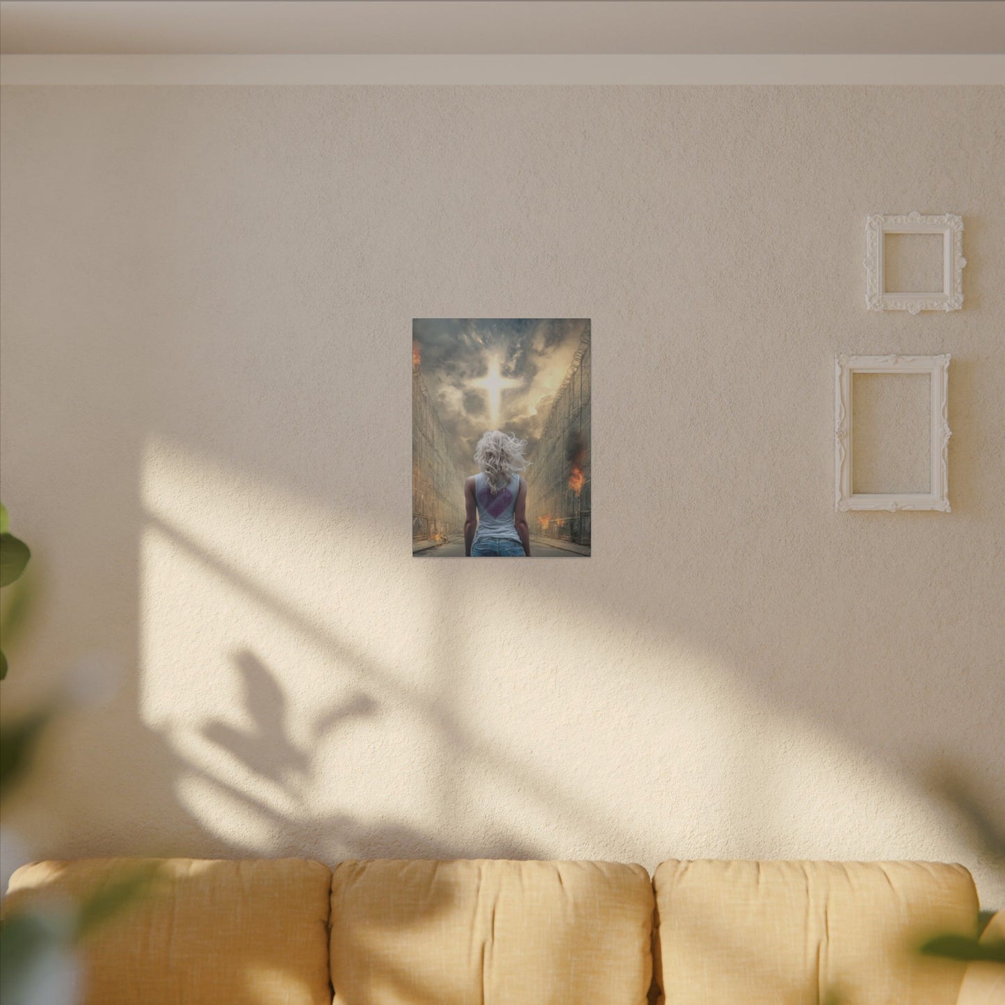 Walking through Hell for Love - Wall Art -Canvas and Poster Print, Christian Home Decor, Christian Art, Spiritual Gift, Modern Artwork