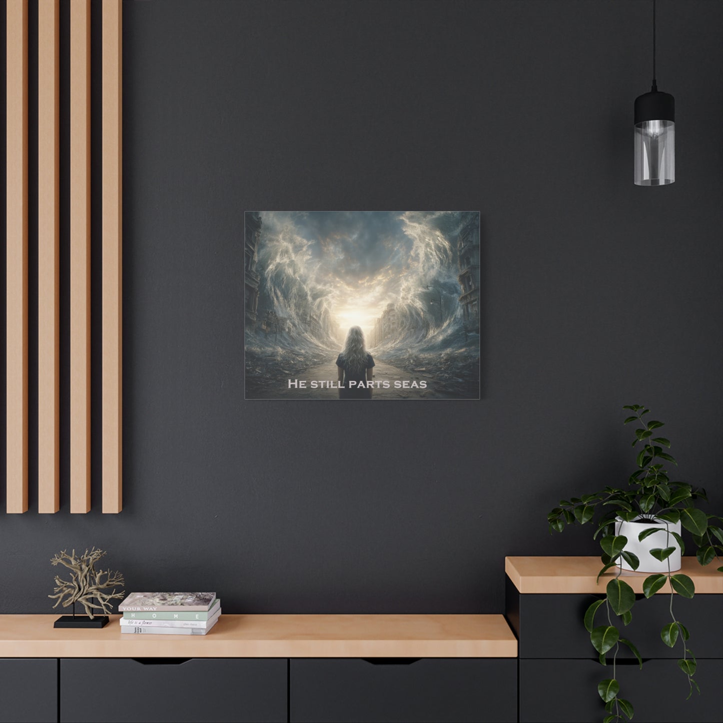 Moses Parting Red Sea Artwork - Canvas & Poster Print, Motivational Christian Art, Religious Decor, Spiritual Wall Art, Modern Christian Home Decor, Faith-Based Gift