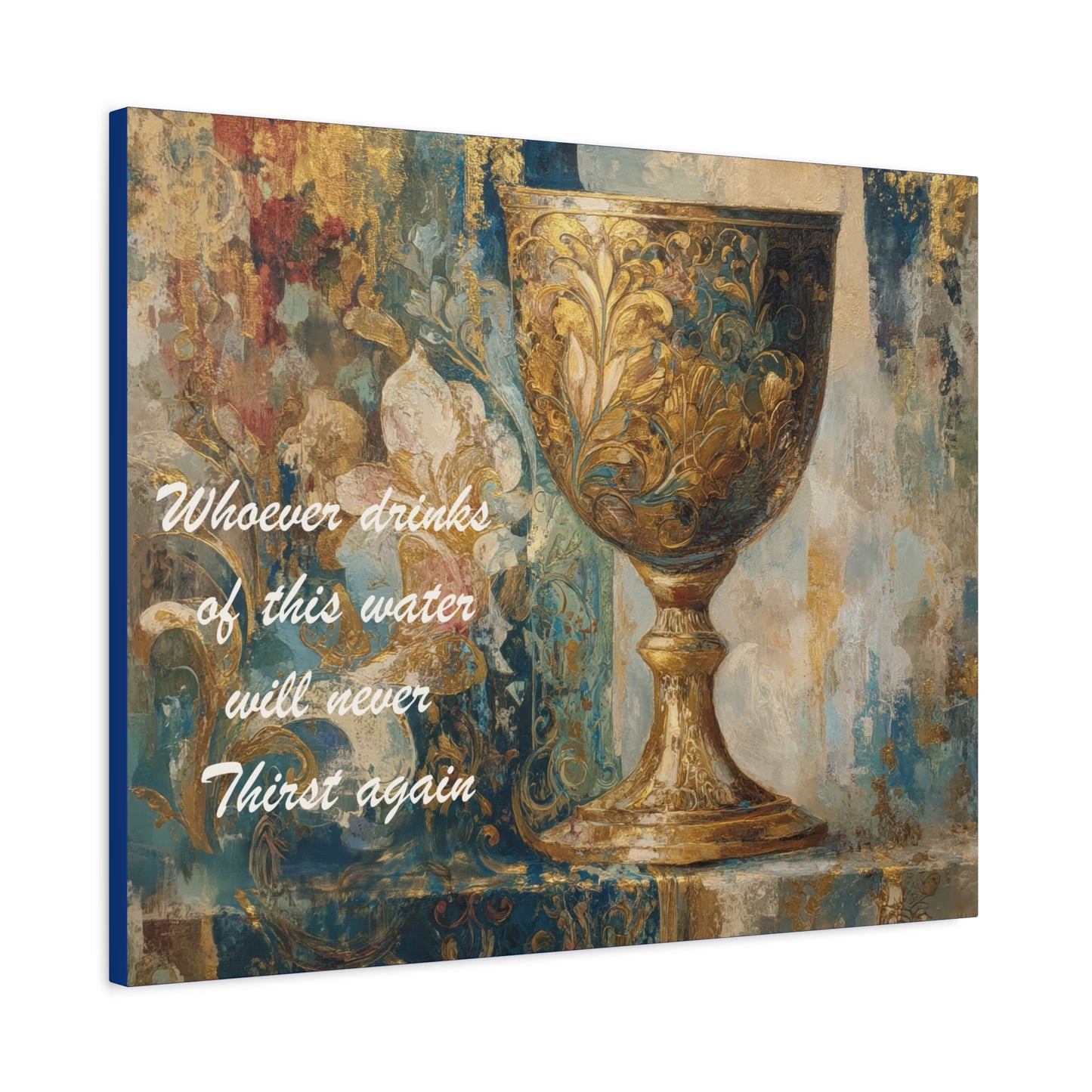 Bible Quote Art Print- Canvas and Poster, Jesus Chalice, Spiritual Home Decor, Faith-based artwork, Christian gift