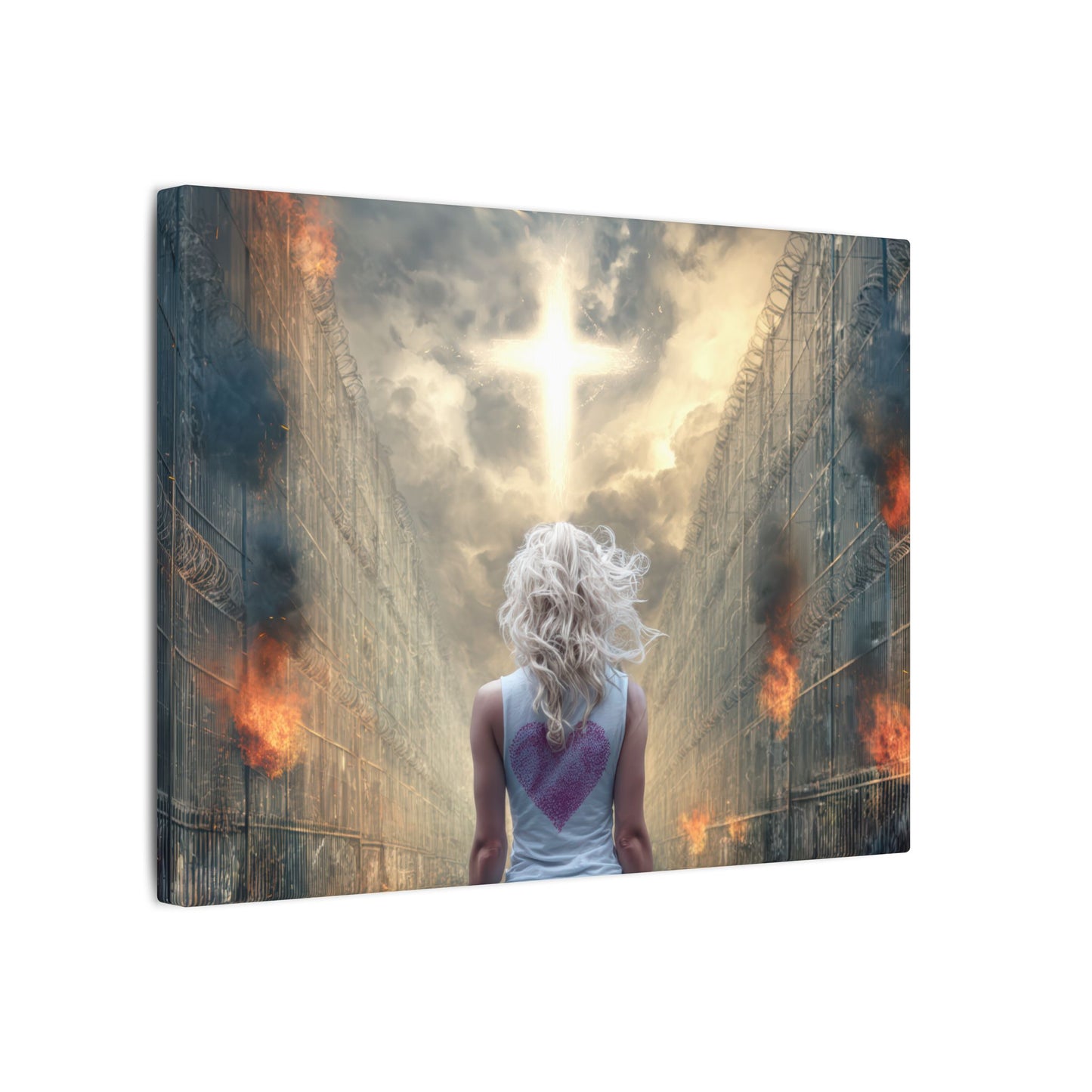 Walking through Hell for Love - Wall Art -Canvas and Poster Print, Christian Home Decor, Christian Art, Spiritual Gift, Modern Artwork