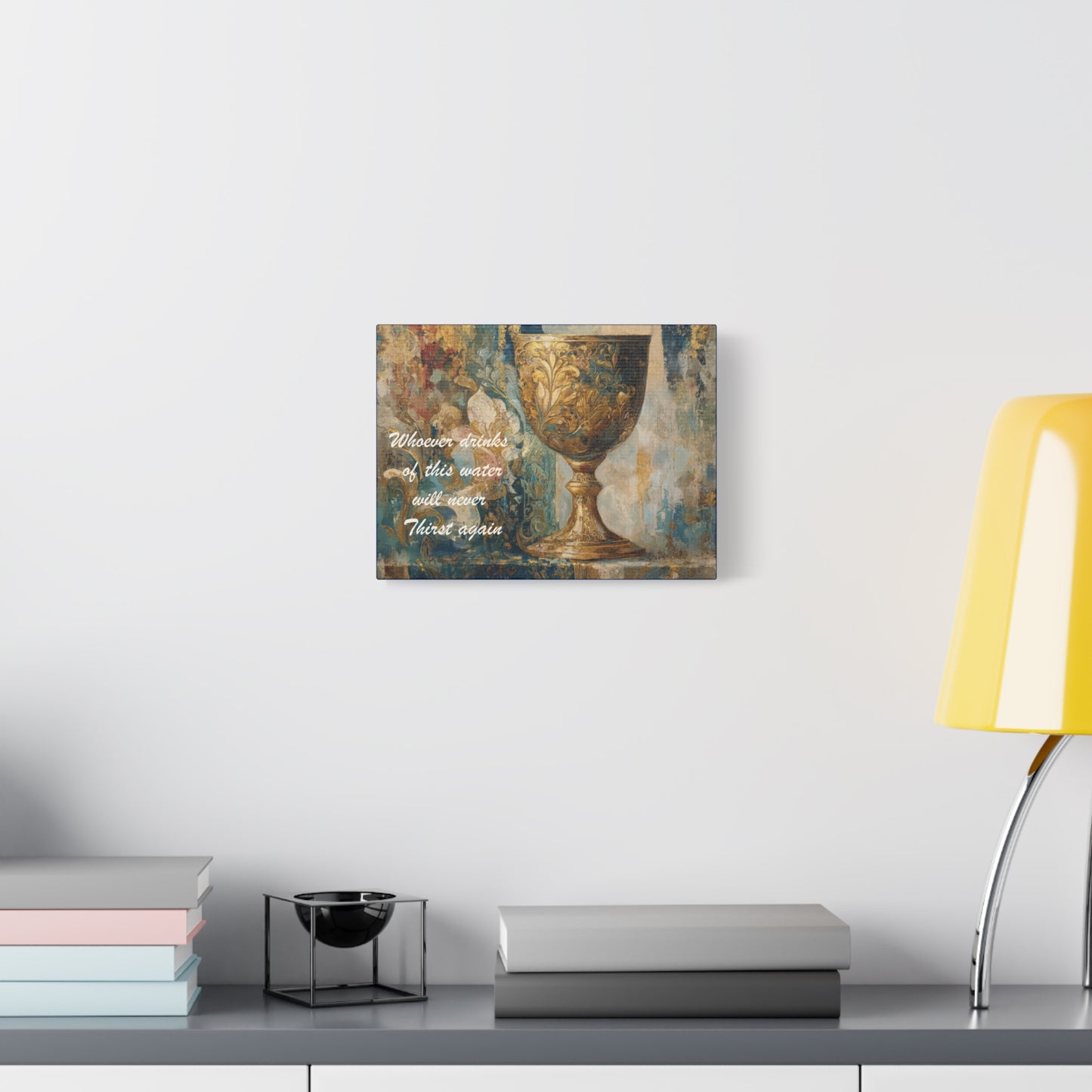 Bible Quote Art Print- Canvas and Poster, Jesus Chalice, Spiritual Home Decor, Faith-based artwork, Christian gift