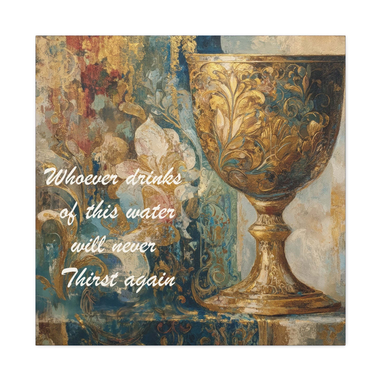 Bible Quote Art Print- Canvas and Poster, Jesus Chalice, Spiritual Home Decor, Faith-based artwork, Christian gift