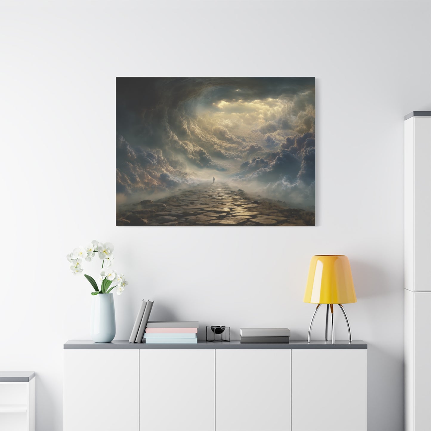 Sky and Pathway Artwork - Canvas & Poster Prints, Dreamy Landscape Canvas, Clouds Home Decor, Sky and Pathway Artwork