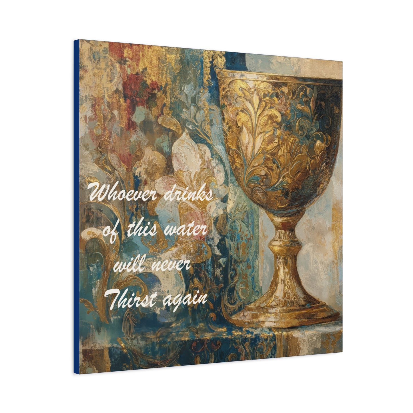 Bible Quote Art Print- Canvas and Poster, Jesus Chalice, Spiritual Home Decor, Faith-based artwork, Christian gift