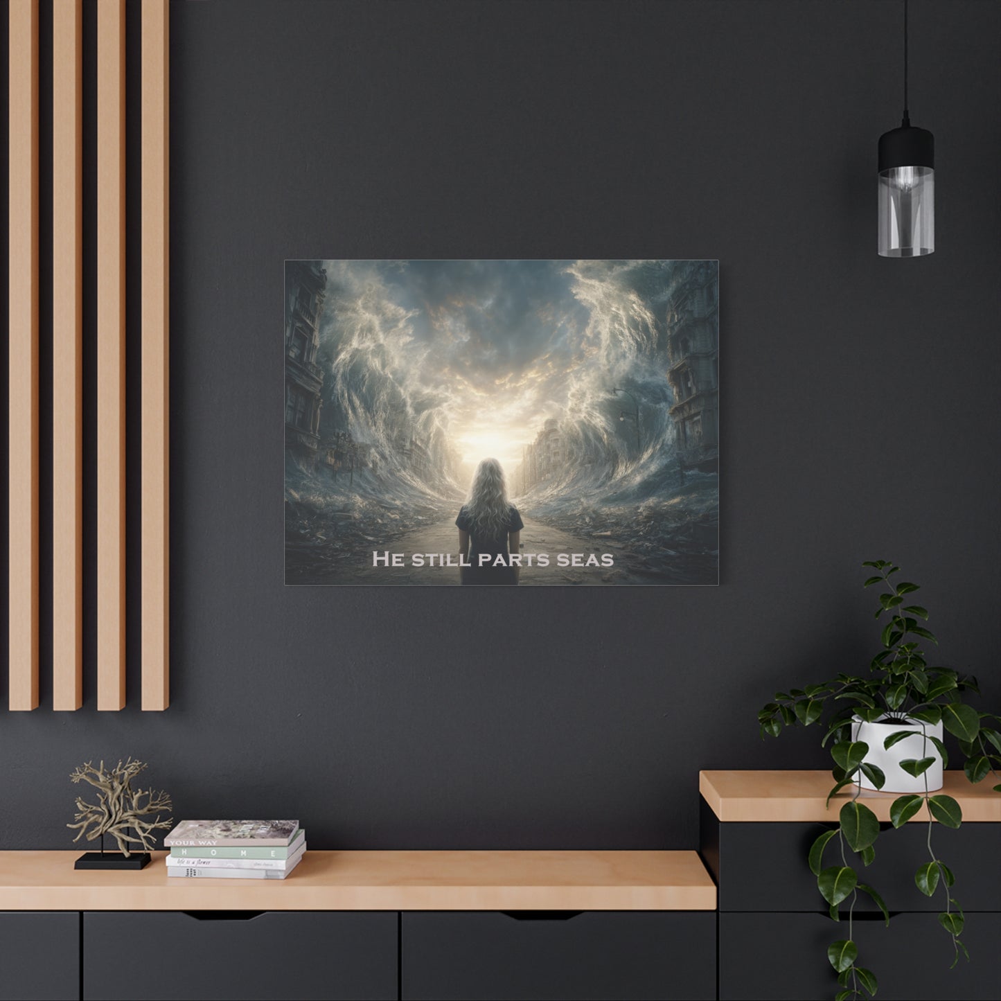 Moses Parting Red Sea Artwork - Canvas & Poster Print, Motivational Christian Art, Religious Decor, Spiritual Wall Art, Modern Christian Home Decor, Faith-Based Gift