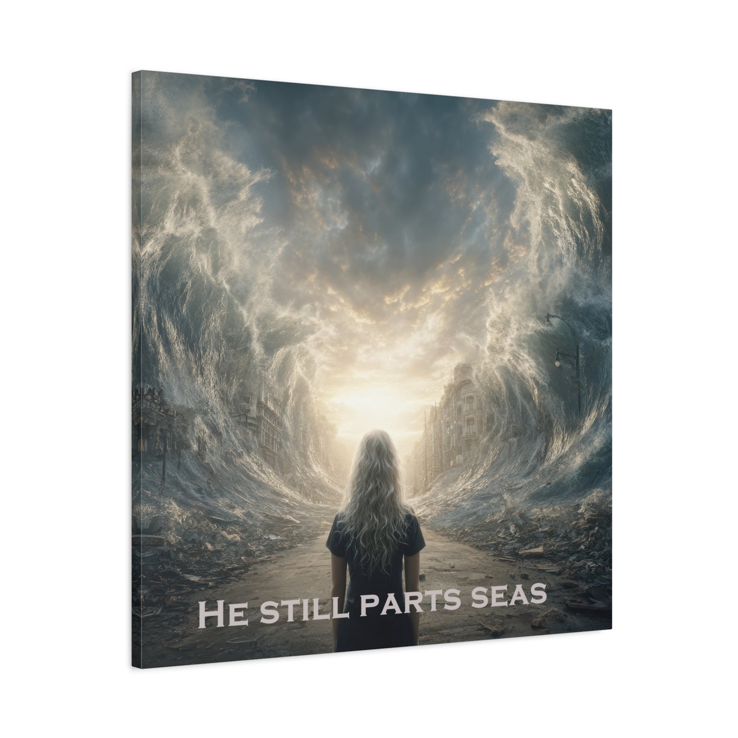 Moses Parting Red Sea Artwork - Canvas & Poster Print, Motivational Christian Art, Religious Decor, Spiritual Wall Art, Modern Christian Home Decor, Faith-Based Gift