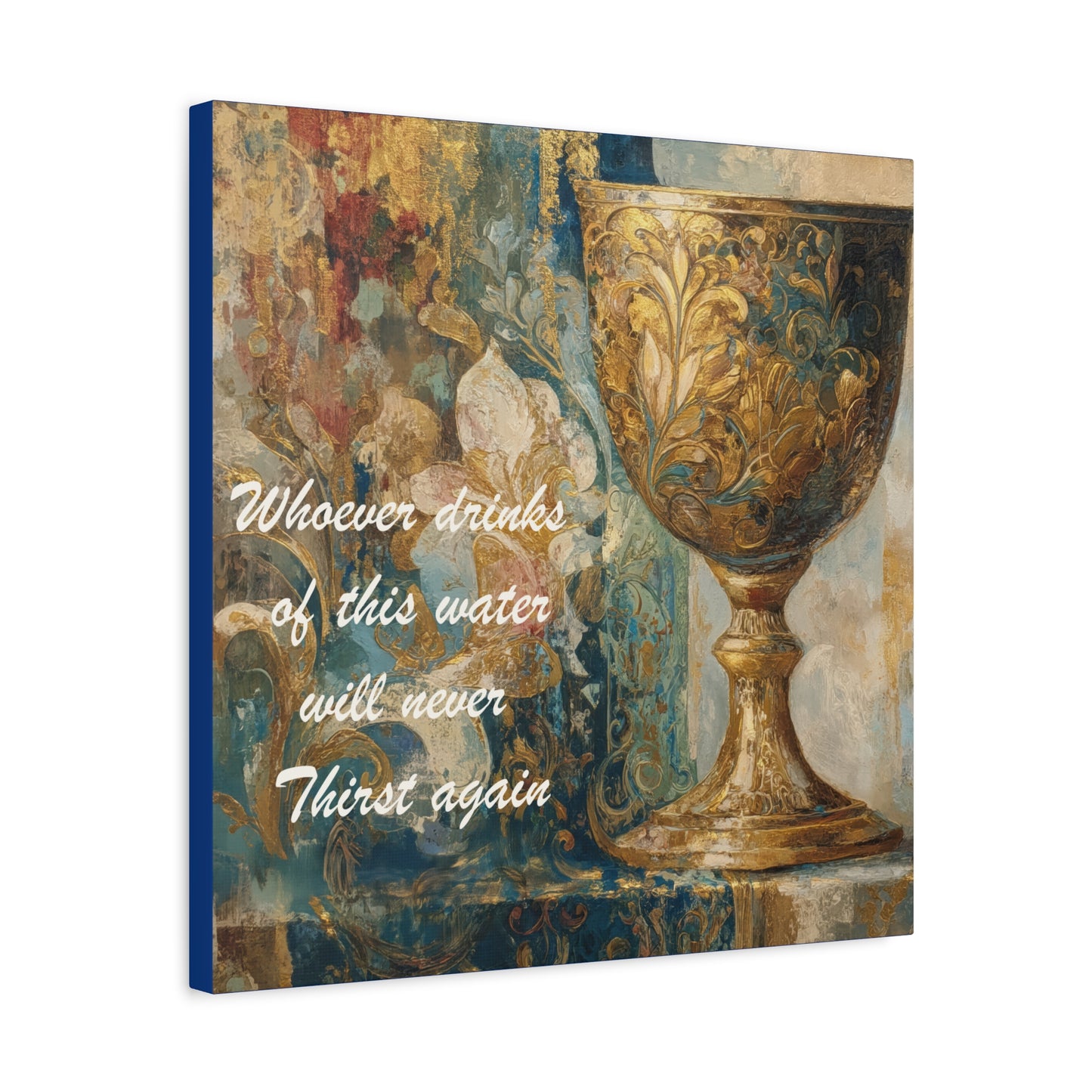 Bible Quote Art Print- Canvas and Poster, Jesus Chalice, Spiritual Home Decor, Faith-based artwork, Christian gift