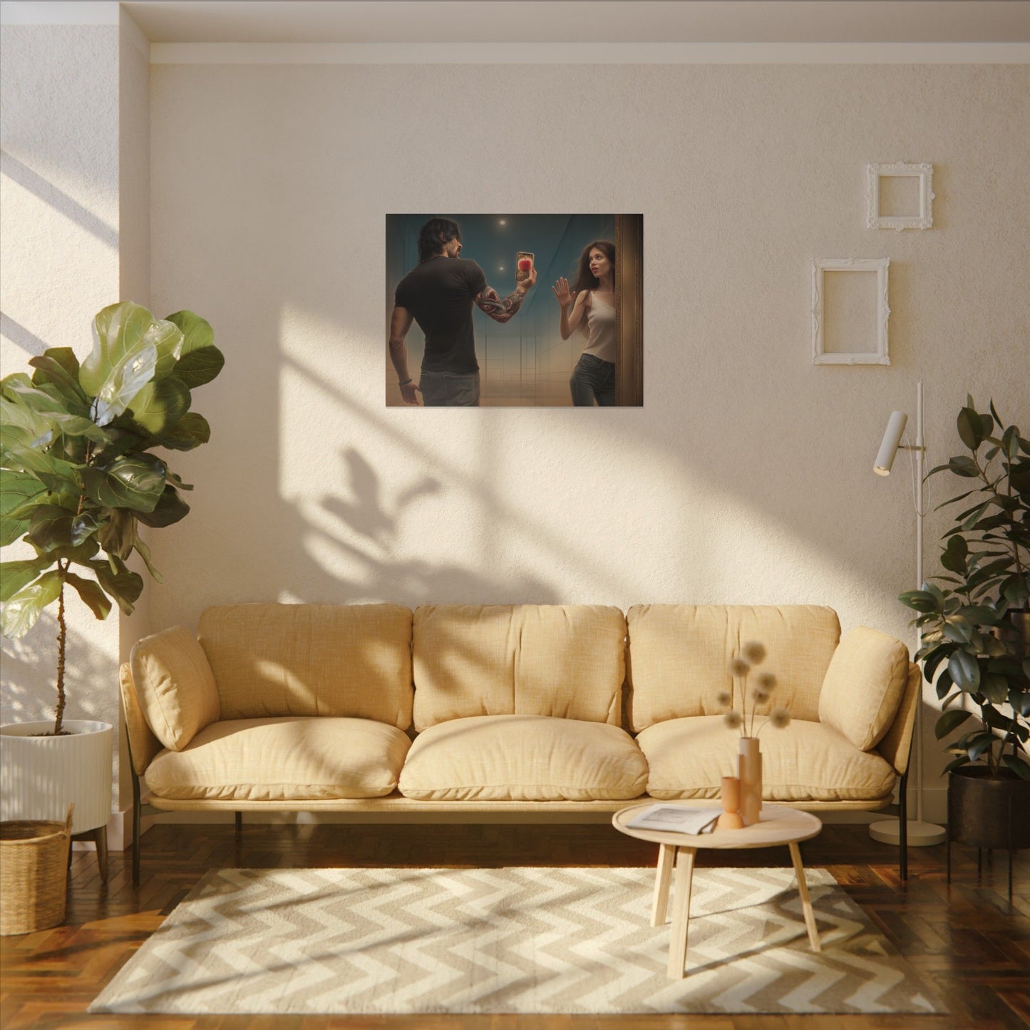 Adam and Eve Art- Canvas & Poster Print, Temptation Wall Art, Christian Wall Art Print, Spiritual Home Decor, Modern Art, Unique Christian Gift
