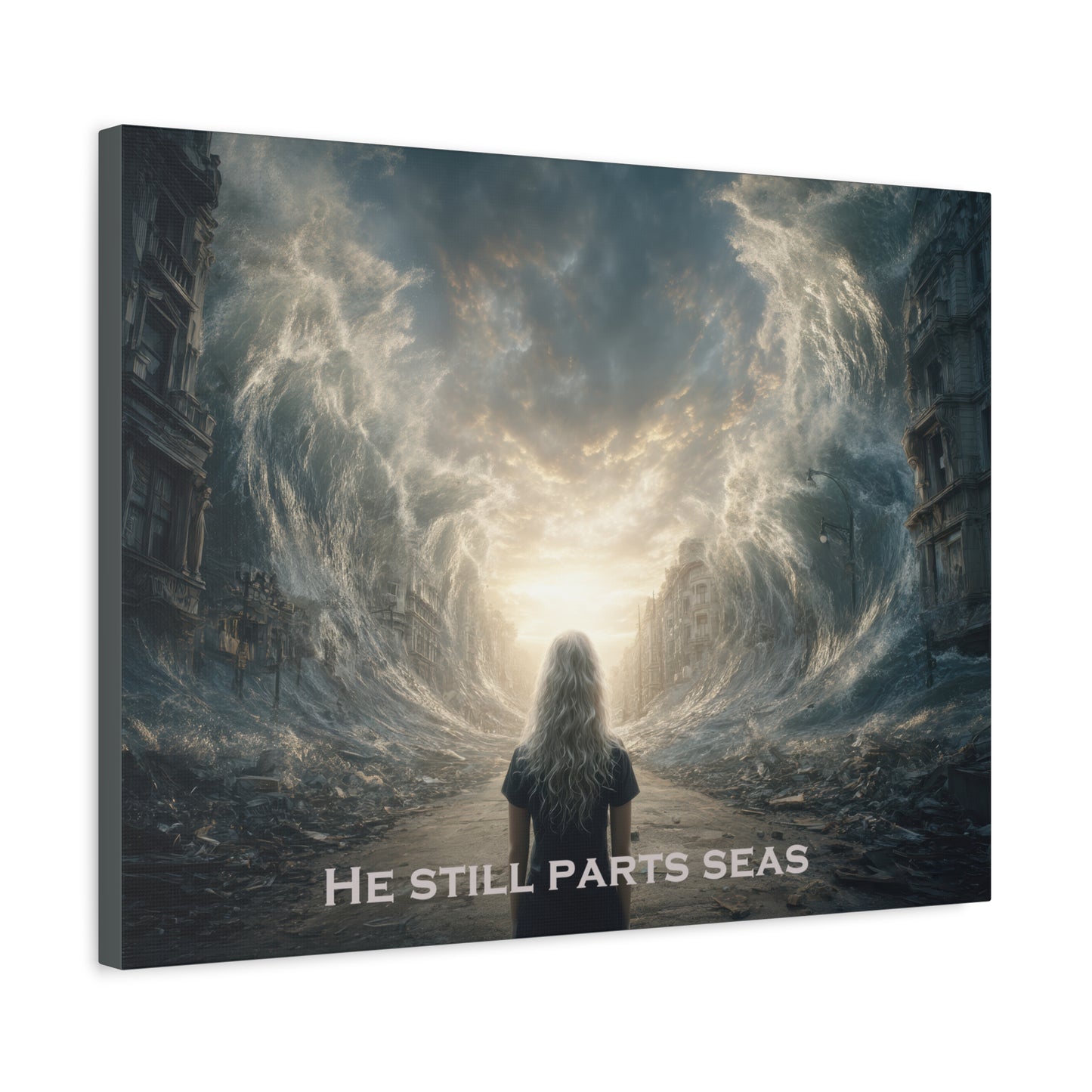 Moses Parting Red Sea Artwork - Canvas & Poster Print, Motivational Christian Art, Religious Decor, Spiritual Wall Art, Modern Christian Home Decor, Faith-Based Gift