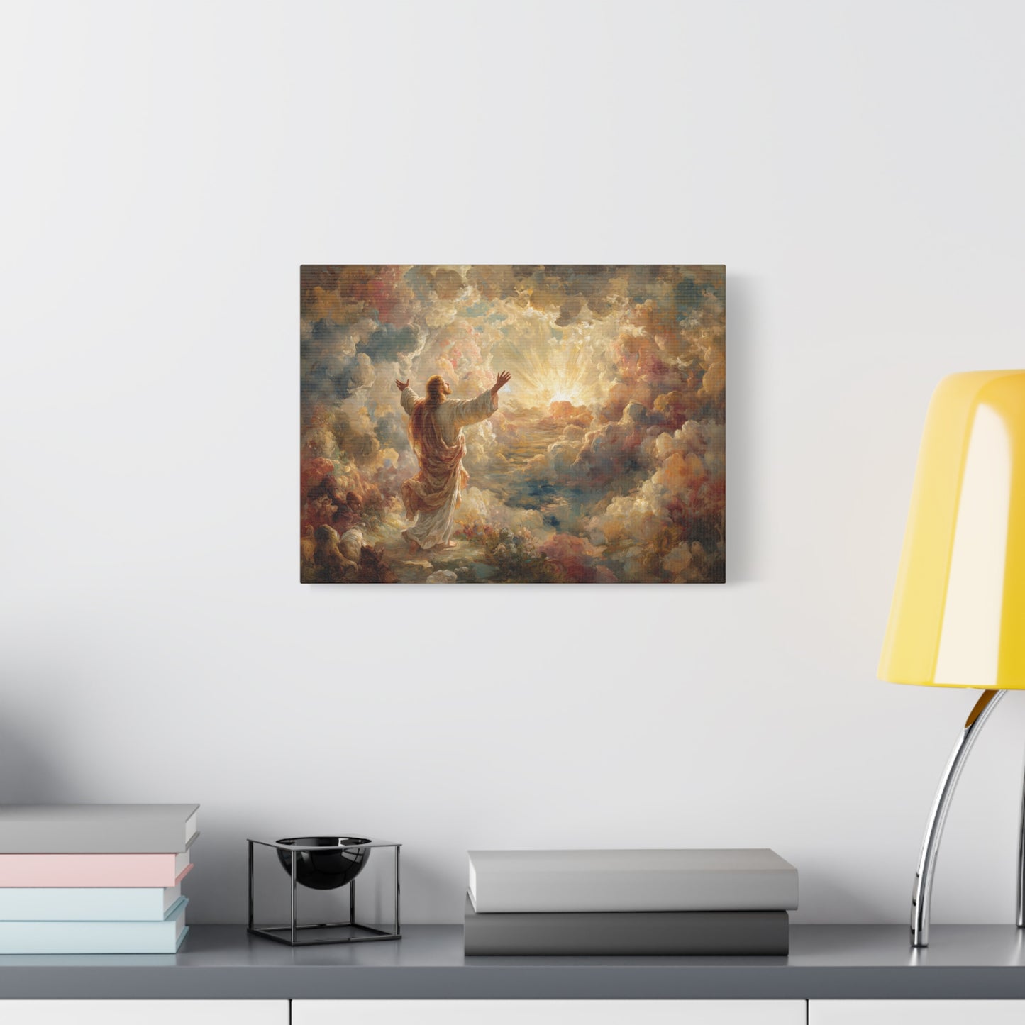 Jesus in Clouds Art - Canvas & Poster Print, Religious Decor, Christian Wall Art, Spiritual Home Decor, Faith-Based Gift Religious Gifts