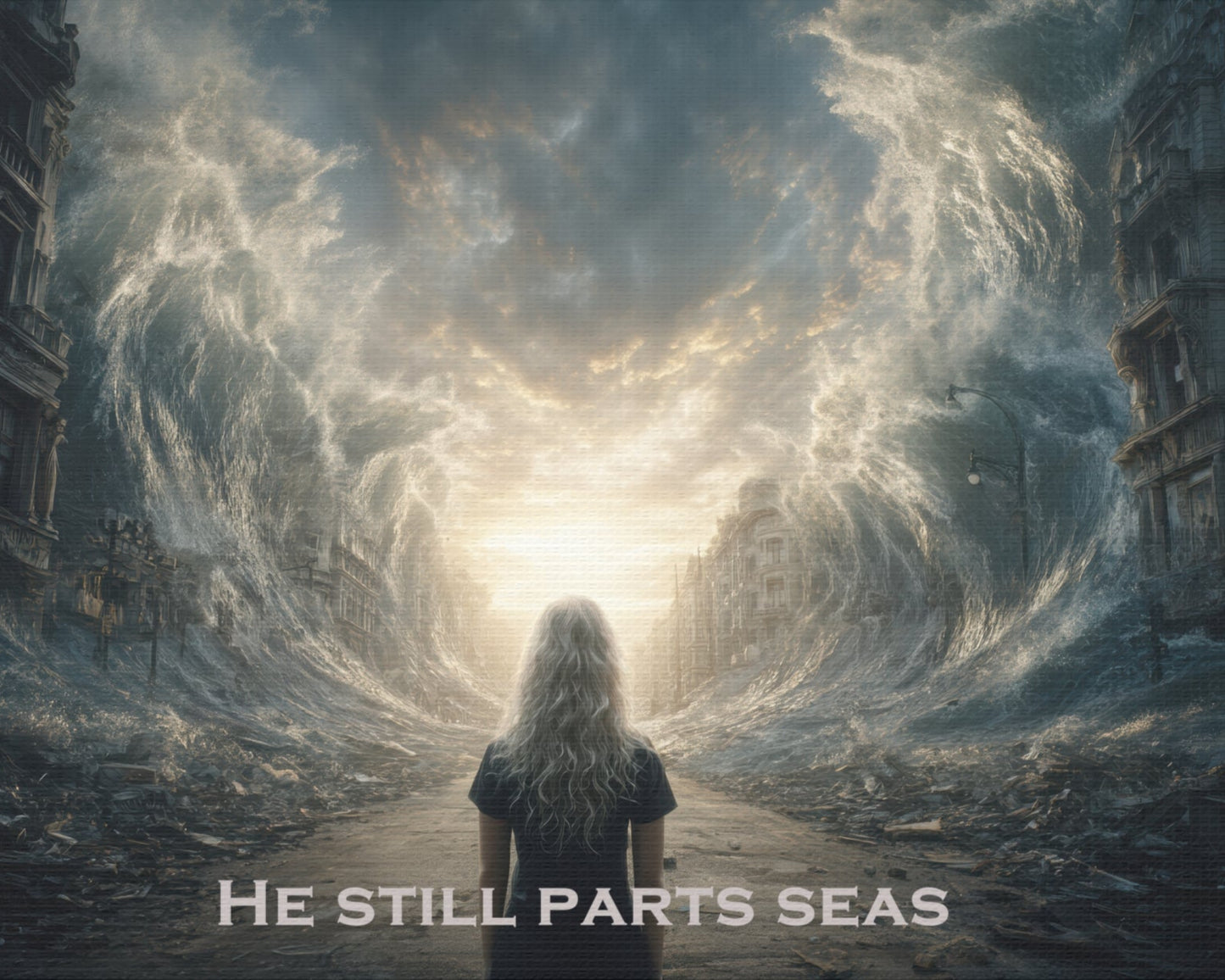 Moses Parting Red Sea Artwork - Canvas & Poster Print, Motivational Christian Art, Religious Decor, Spiritual Wall Art, Modern Christian Home Decor, Faith-Based Gift