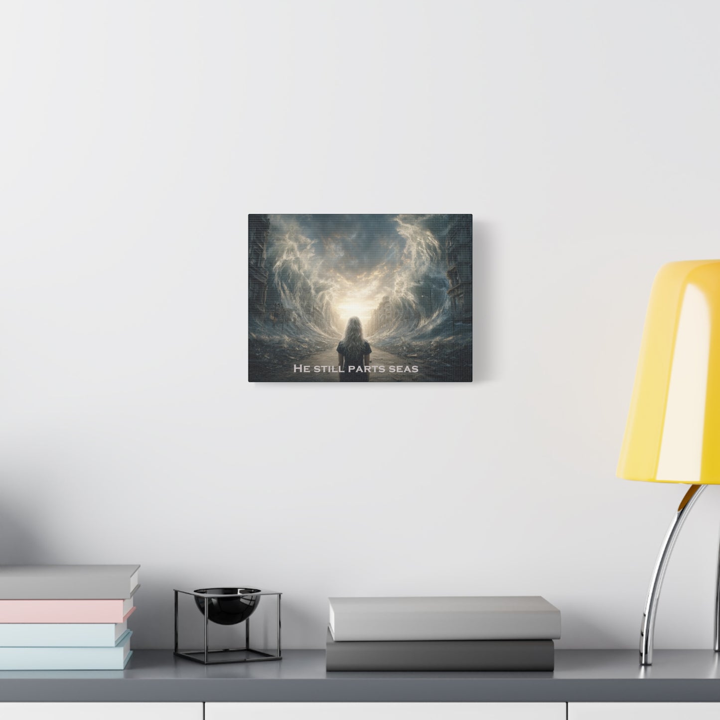 Moses Parting Red Sea Artwork - Canvas & Poster Print, Motivational Christian Art, Religious Decor, Spiritual Wall Art, Modern Christian Home Decor, Faith-Based Gift