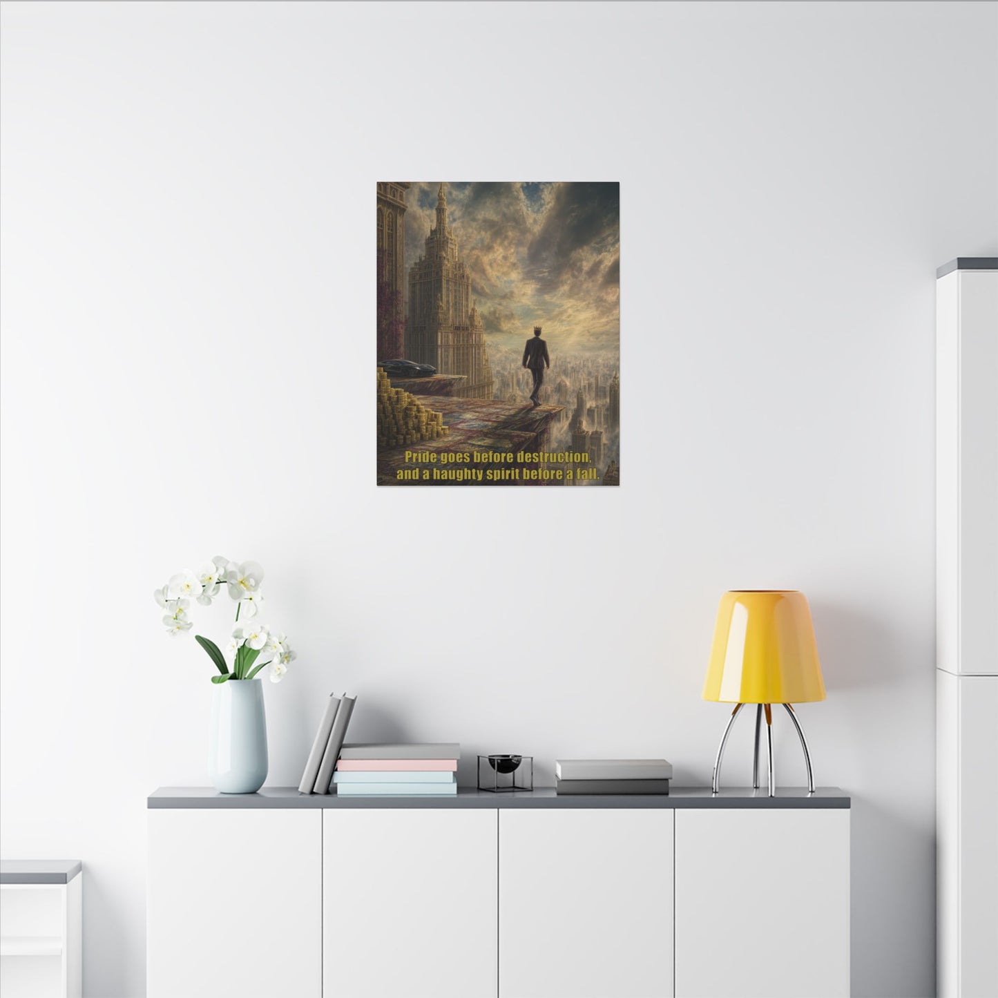 Pride Comes Before the Fall - Canvas and Poster Print, Bible Quote Art, Christian Wall Decor, Spiritual Decor