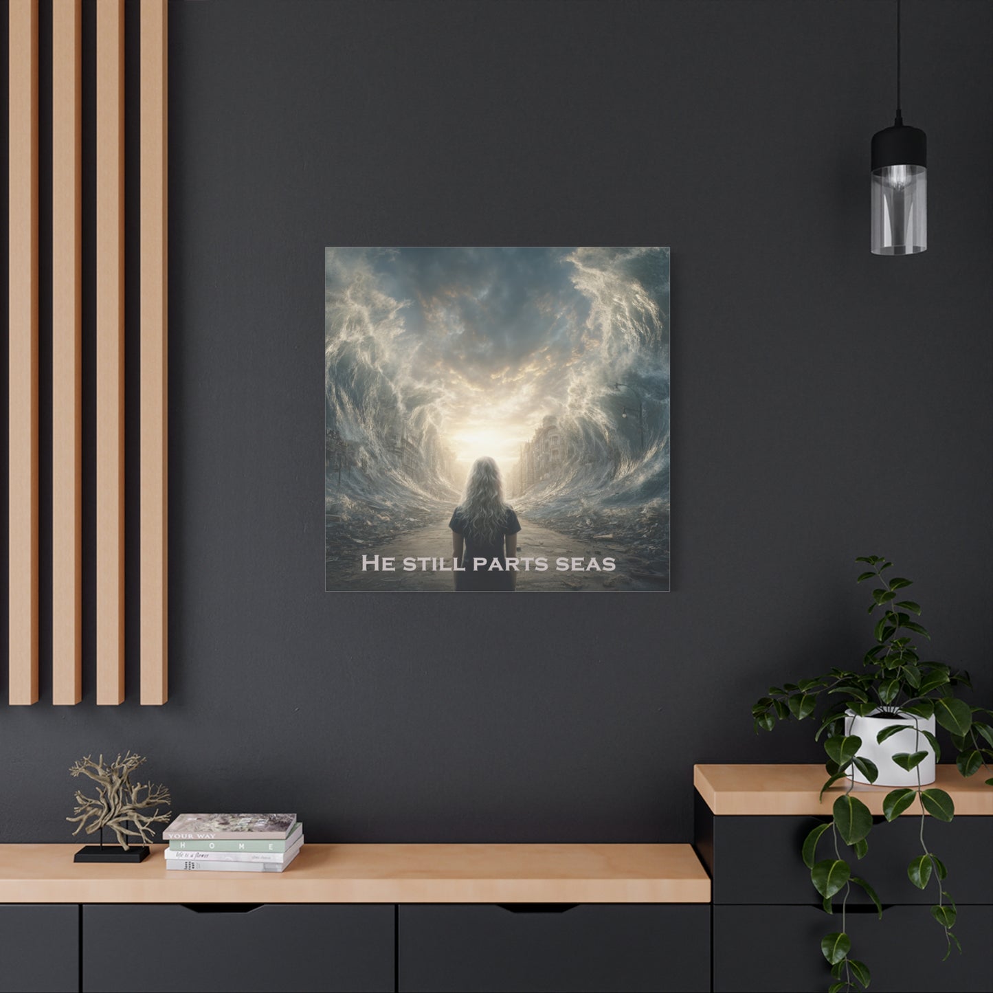 Moses Parting Red Sea Artwork - Canvas & Poster Print, Motivational Christian Art, Religious Decor, Spiritual Wall Art, Modern Christian Home Decor, Faith-Based Gift