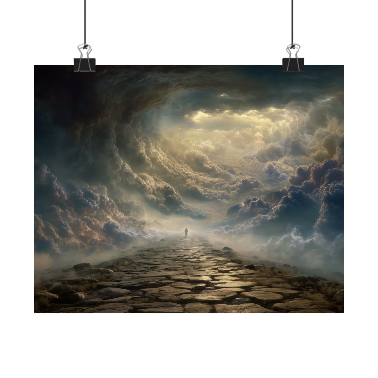 Sky and Pathway Artwork - Canvas & Poster Prints, Dreamy Landscape Canvas, Clouds Home Decor, Sky and Pathway Artwork