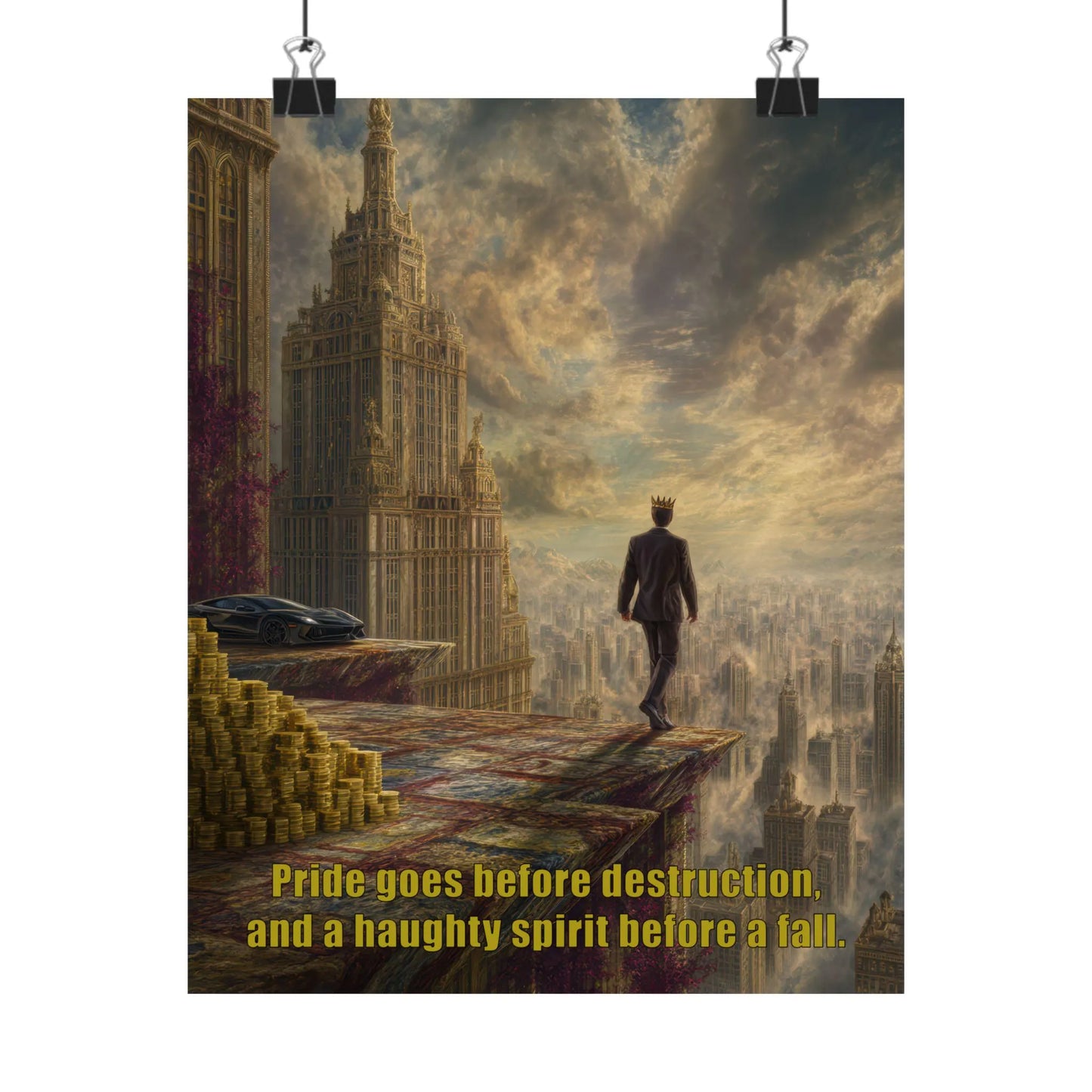 Pride Comes Before the Fall - Canvas and Poster Print, Bible Quote Art, Christian Wall Decor, Spiritual Decor