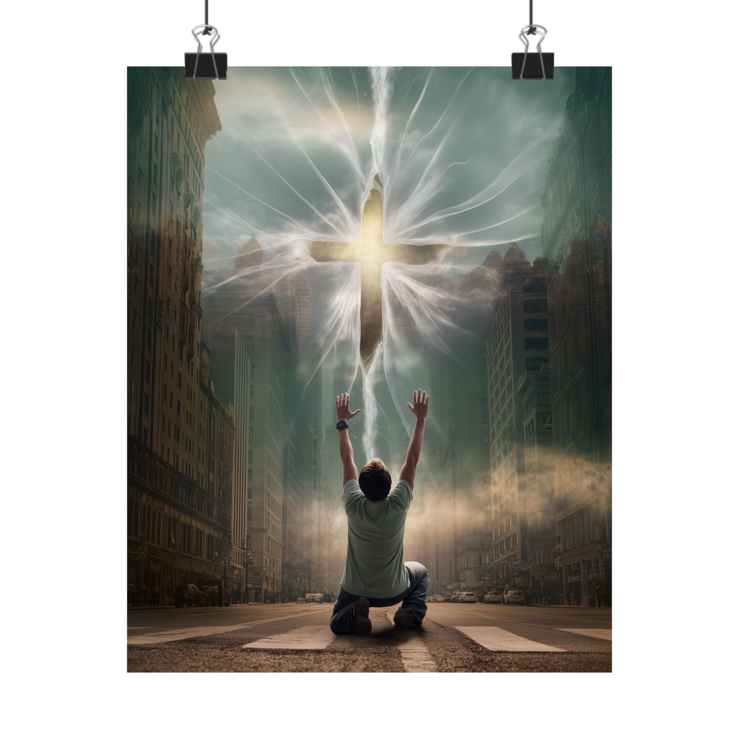 God Tore the Veil - Canvas & Poster Art, Jesus Cross Wall Art, Christian Decor, Spiritual Home Decor, Faith-Based Gift
