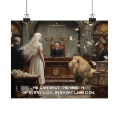 Lion Den Design - Canvas & Poster Prints, Religious Canvas Wall Art, Christian Inspirational Quote, Faith-based Home Decor, Unique Gift ideas, Motivational Quote