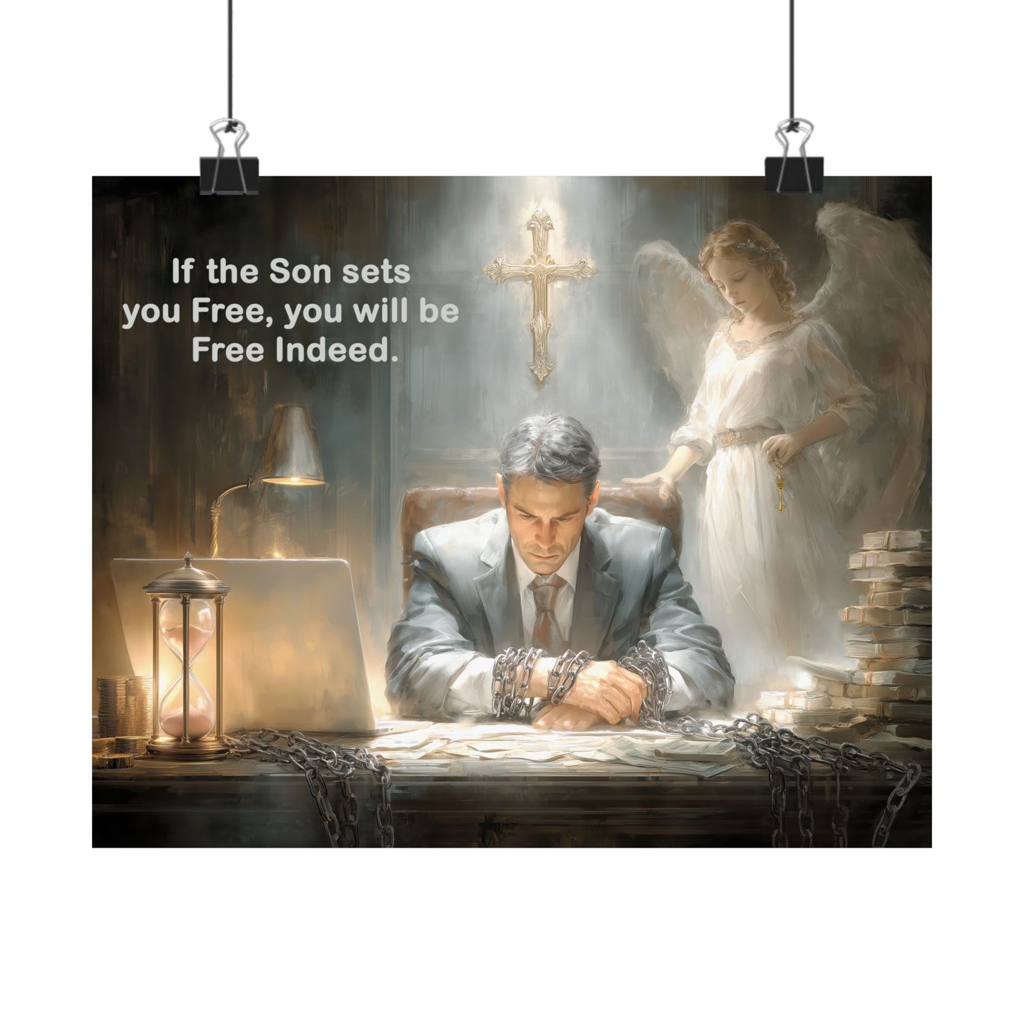 Jesus Cross Art - Canvas & Poster, Religious Decor, Spiritual Wall Art, Christian Home Decor, Religious Quote, Faith-Based Gift
