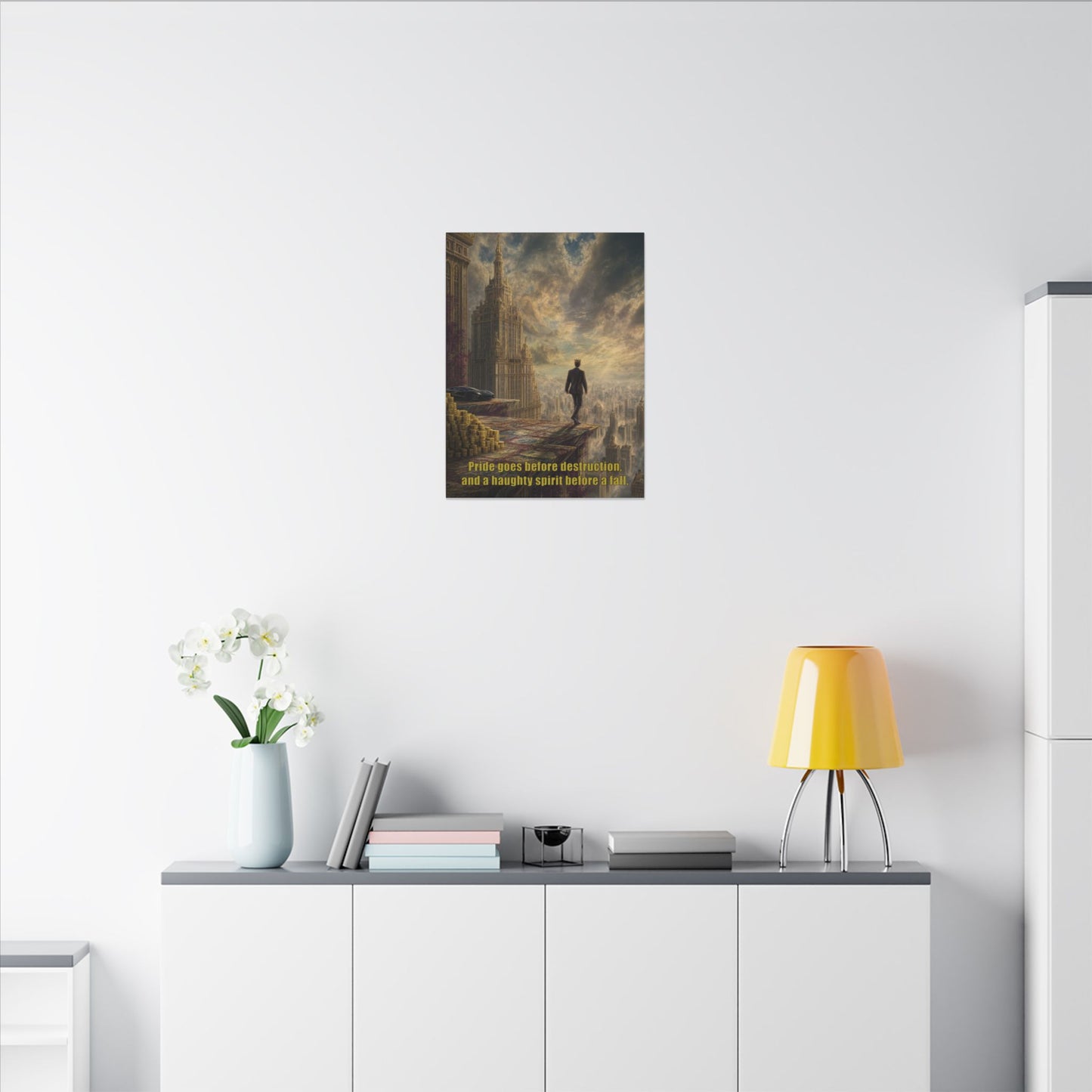 Pride Comes Before the Fall - Canvas and Poster Print, Bible Quote Art, Christian Wall Decor, Spiritual Decor