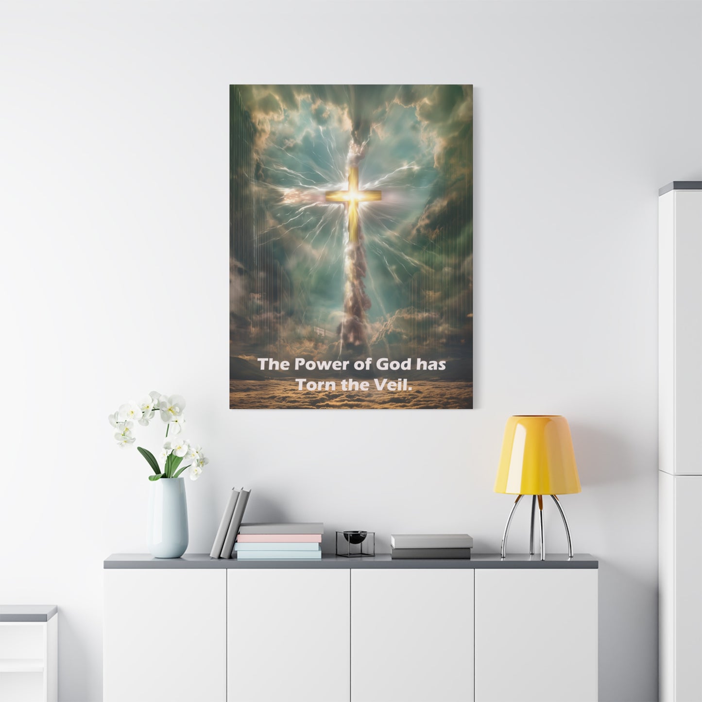 Jesus Cross Art - Canvas & Poster Print, Religious Decor, Spiritual Wall Art, Christian Home Decor, Faith-Based Gift