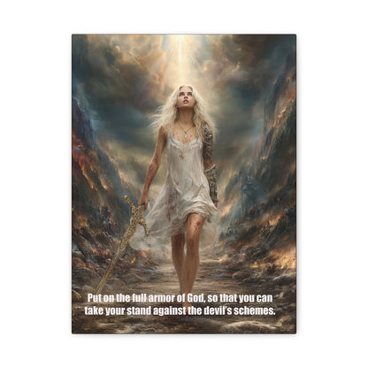 God Armor Quote Art - Canvas & Poster, Bible Quote Canvas Wall Art, Spiritual Decor, Christian Artwork, Faith-Based Gift