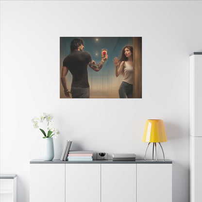 Adam and Eve Art- Canvas & Poster Print, Temptation Wall Art, Christian Wall Art Print, Spiritual Home Decor, Modern Art, Unique Christian Gift