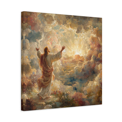 Jesus in Clouds Art - Canvas & Poster Print, Religious Decor, Christian Wall Art, Spiritual Home Decor, Faith-Based Gift Religious Gifts