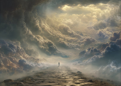 Sky and Pathway Artwork - Canvas & Poster Prints, Dreamy Landscape Canvas, Clouds Home Decor, Sky and Pathway Artwork