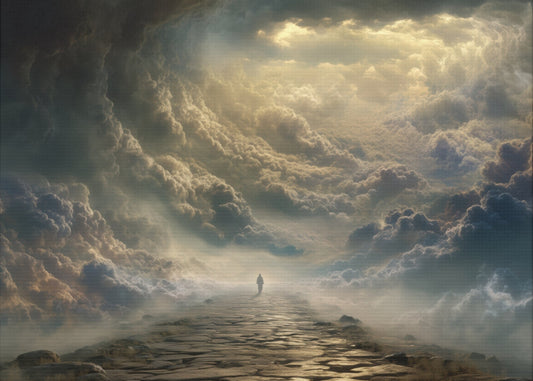 Sky and Pathway Artwork - Canvas & Poster Prints, Dreamy Landscape Canvas, Clouds Home Decor, Sky and Pathway Artwork