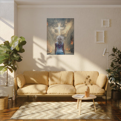 Walking through Hell for Love - Wall Art -Canvas and Poster Print, Christian Home Decor, Christian Art, Spiritual Gift, Modern Artwork