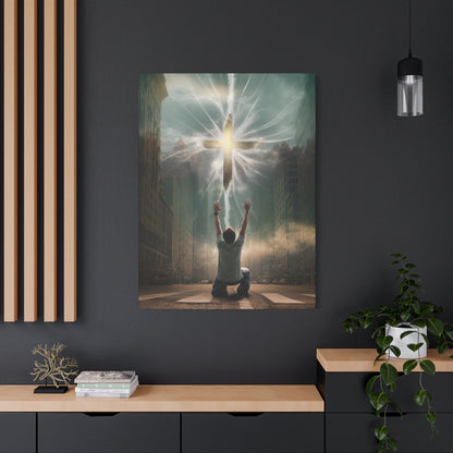 God Tore the Veil - Canvas & Poster Art, Jesus Cross Wall Art, Christian Decor, Spiritual Home Decor, Faith-Based Gift