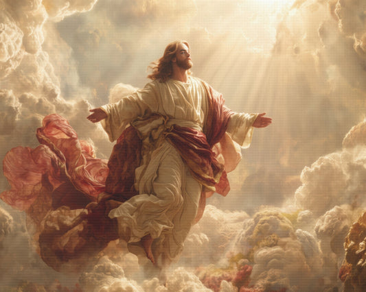 Jesus Ascension Art - Canvas & Poster Print, Jesus Returns Canvas Art, Religious Wall Decor, Christian Home Decoration, Spiritual Gift for Christians