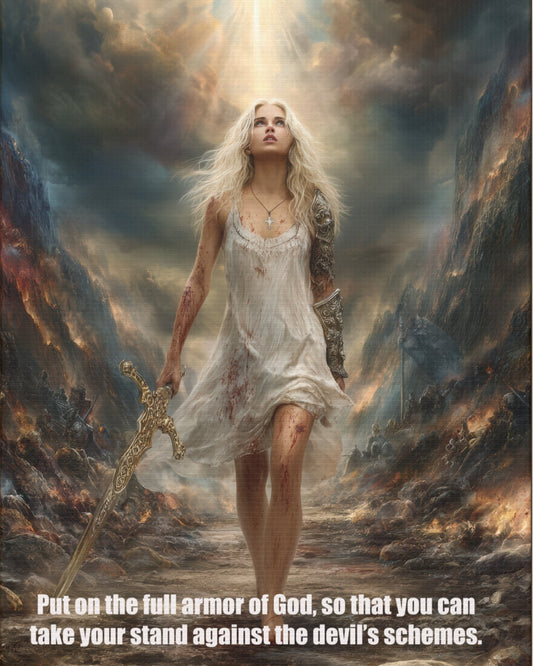 God Armor Quote Art - Canvas & Poster, Bible Quote Canvas Wall Art, Spiritual Decor, Christian Artwork, Faith-Based Gift