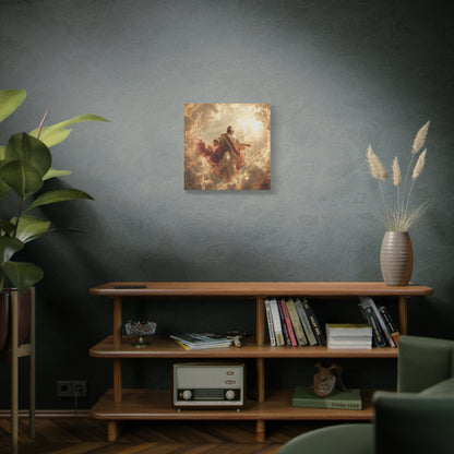 Power of Jesus Heavenly Art - Canvas & Poster, Jesus Descends in Clouds, Spiritual Wall Decor, Religious Home Decor, Faith-Based Art