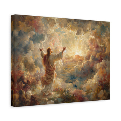 Jesus in Clouds Art - Canvas & Poster Print, Religious Decor, Christian Wall Art, Spiritual Home Decor, Faith-Based Gift Religious Gifts