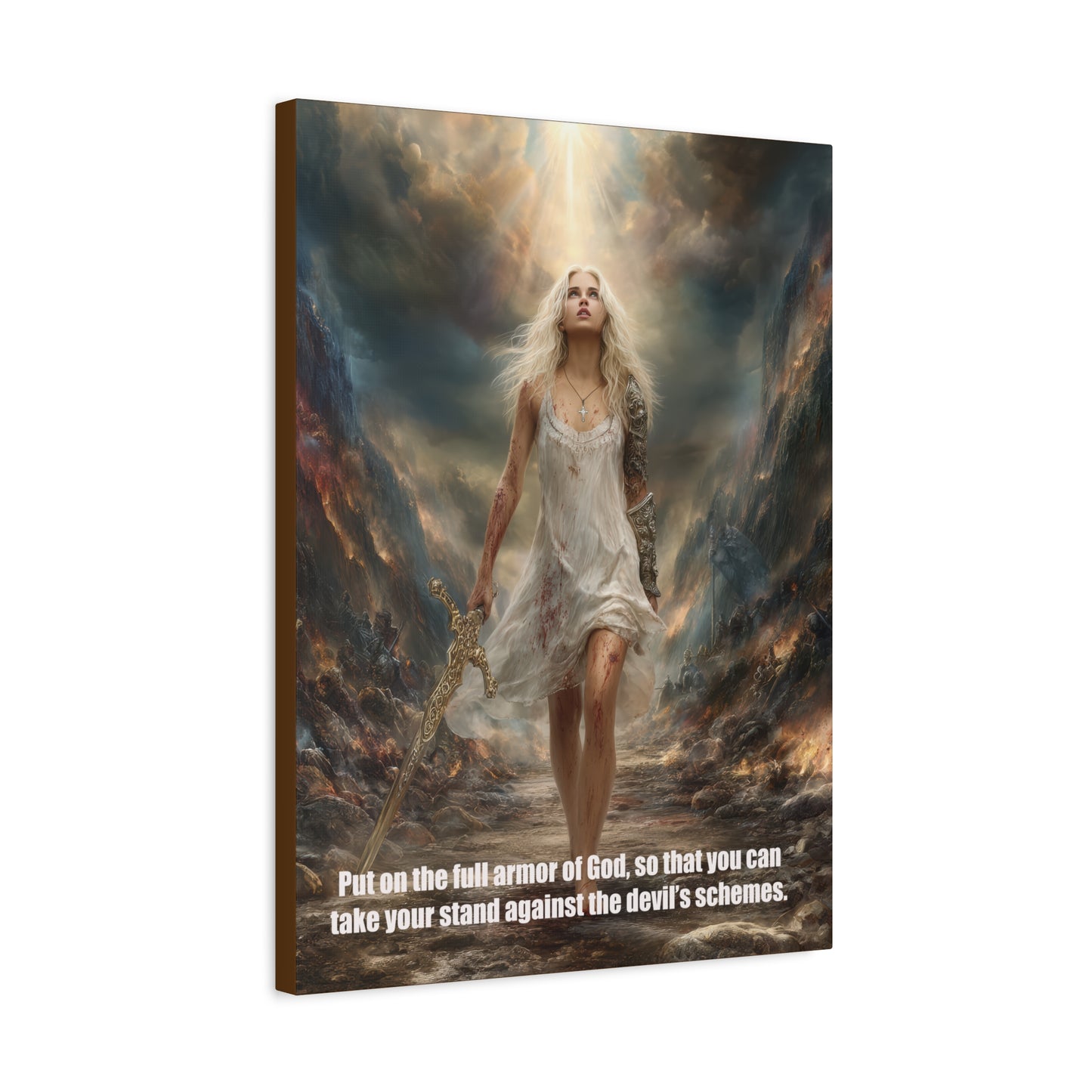 God Armor Quote Art - Canvas & Poster, Bible Quote Canvas Wall Art, Spiritual Decor, Christian Artwork, Faith-Based Gift