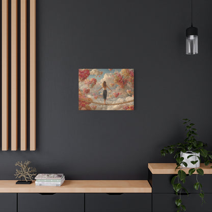 Heart-themed Artwork - Canvas & Poster Prints, Dreamy Heart Cloud Landscape, Whimsical Nursery Decor, Kids Room Wall Art, Girls' Room Art, Baby Girl Gift