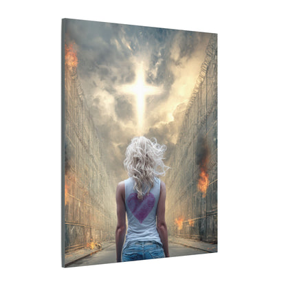 Walking through Hell for Love - Wall Art -Canvas and Poster Print, Christian Home Decor, Christian Art, Spiritual Gift, Modern Artwork